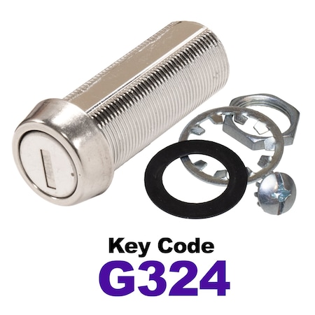 Global RV SS Compartment Lock, Cam/Blade Style, 1-3/4in Threaded Barrel, Blades not Included, Keyed to G324 CLB-324-134-SS